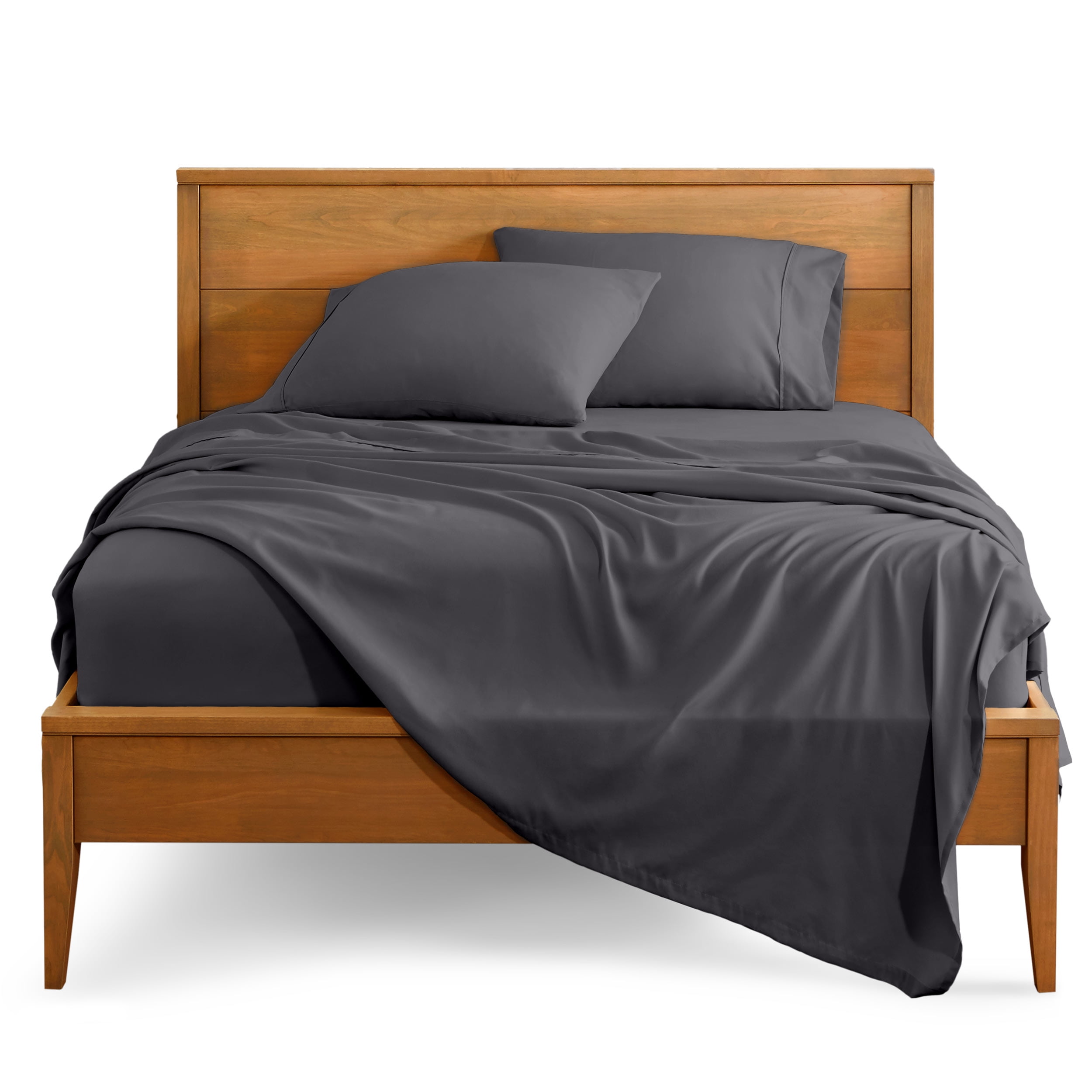 Bare Home Premium 1800 Collection 3-Piece Bed Sheet Set, Twin-XL, Forged Iron Gray