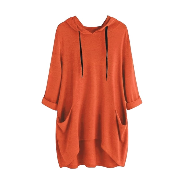Timegard Hoodies for Women Plus Size Long Sleeve Drawstring Fall Casual Loose Comfy Blouse with Pockets