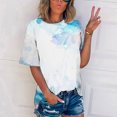 thumbnail image 2 of Pompotops T-shirt Imprimé pour Femme, Manches Courtes, Blouse à Col Rond, Hauts Décontractés, Liquidation, 2 of 5