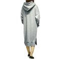 thumbnail image 3 of Nouvelle Robe à Capuche Longue Ample pour Femmes, Unie, Manches Longues, Poches, Fente, Décontractée, Chaude, Chandails à Capuchon, 3 of 7