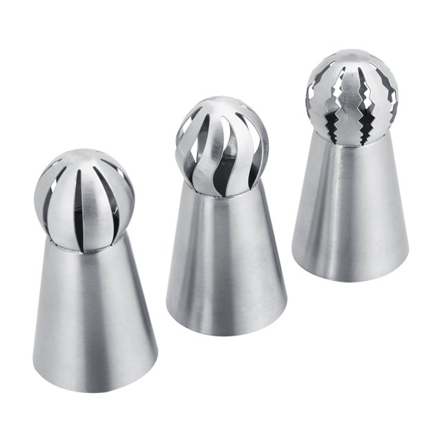 Knifun 3Pcs/Set Russian Flower Icing Piping Nozzles Tips Cake Decoration Pastry Cupcake Baking Tools, Cake Piping, Cake Nozzle
