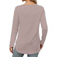 thumbnail image 4 of Yuyuzo Womens Tops Crew Neck Long Sleeve Side Split Solid Color Loose Casual Basic Fall Tunic Top, 4 of 4
