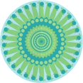 thumbnail image 1 of Ahgly Company Tapis Rond Lavable en Machine Intérieur Transitionnel Vert, 7 Pieds Rond, 1 of 7