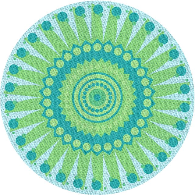 Ahgly Company Tapis Rond Lavable en Machine Intérieur Transitionnel Vert, 5 Pieds Rond