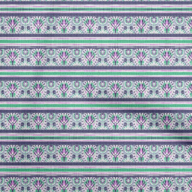 oneOone Rayon Green Fabric Asian Ornamental Tile Sewing Material Print Fabric By The Yard 56 Inch Wide