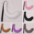thumbnail image 2 of Visland Cosplay Fake Fox Tail Soft Fuzzy Plush Solid Color Adjustable Waist Circumference Elastic Band Performance Club Dance Paty Costumes Prop Artificial Tail, 2 of 8