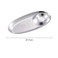 thumbnail image 2 of Stainless Steel Snack Plate Oval Fries And Dumpling Serving Tray With Seasoning Grid For Desserts Chicken And Party Use Table Runner Set Kitchen Table Mats Doilies for Tables Teal Dollies for End, 2 of 5