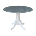 thumbnail image 1 of International Concepts T05-42DP 42 Po. Table de Piédestal Ronde à Double Abattant, Blanc et Gris Chiné, 1 of 2