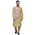 thumbnail image 1 of Atasi Ethnic Dupion Silk Kurta Pyajama Set With Printed Nehru Jacket For Mens, 1 of 3
