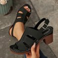 thumbnail image 2 of Sentmoon Talons Chaussures pour Femmes Sandale Femme à la Mode Décontractée Confortable Grande Taille Couleur Unie Bout Rond Bout Ouvert Talon Talon Haut Sandales à une Bride pour Confort et Port Toute la Journée, 2 of 10