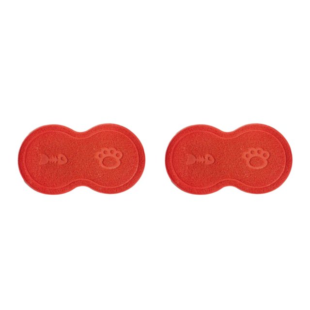Maytalsory Easy To Clean Pet Mat Variety Of Styles Dog Accessory Safe And Non-toxic Red 2Set