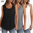 thumbnail image 2 of Plebaso Lot de 3 Débardeurs pour Femmes Décontractés d'Été Sans Manches Amples Col Rond T-Shirts Basiques pour Dames, 2 of 7