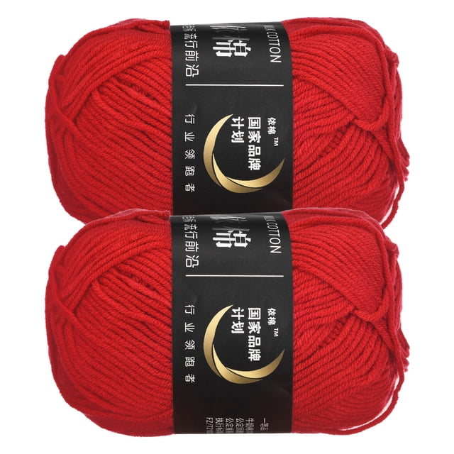 Unique Bargains Fil Acrylique Rouge Pâle, Lot de 2 Écheveaux de 50 g