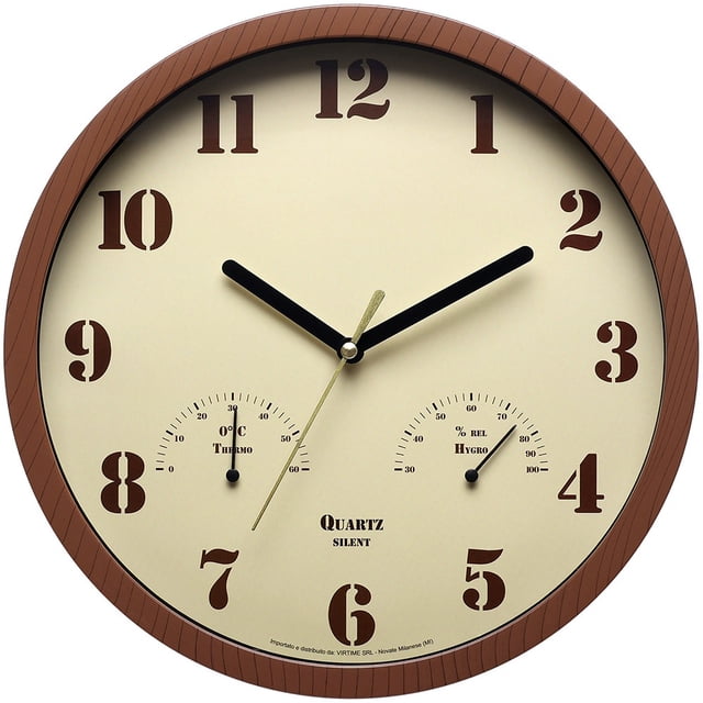 Bgsha Small Outdoor Clocks for Patio with Thermometer & Hygrometer Indoor Outdoor Use
