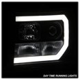 thumbnail image 2 of Spyder Automotive Headlight Assembly 5083630 Version 2; Halogen Bulb; Projector Beam With LED Bar Style Daytime Running Light; Clear Lens; Black Plastic Housing; Set of 2, 2 of 5