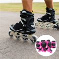 thumbnail image 3 of serony 6 Pcs/kit Genouillère Portable Sangle Réglable Coudières Protection de Taille pour Cyclisme Patinage Rose S, 3 of 6