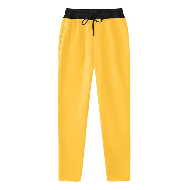RKSTN Mens Pants Fashion Drawstring Elastic Waist Solid Color Casual Sweat Length Pants Soft Comfortable Workout Pants
