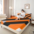 thumbnail image 4 of Erosebridal Abstract Geometry Lines Bed Sheets Queen,Orange Aesthetic Art Bedding Queen Size,Geometric Pattern Sheet Set Queen,Microfiber Room Decoration,4pcs, 4 of 7