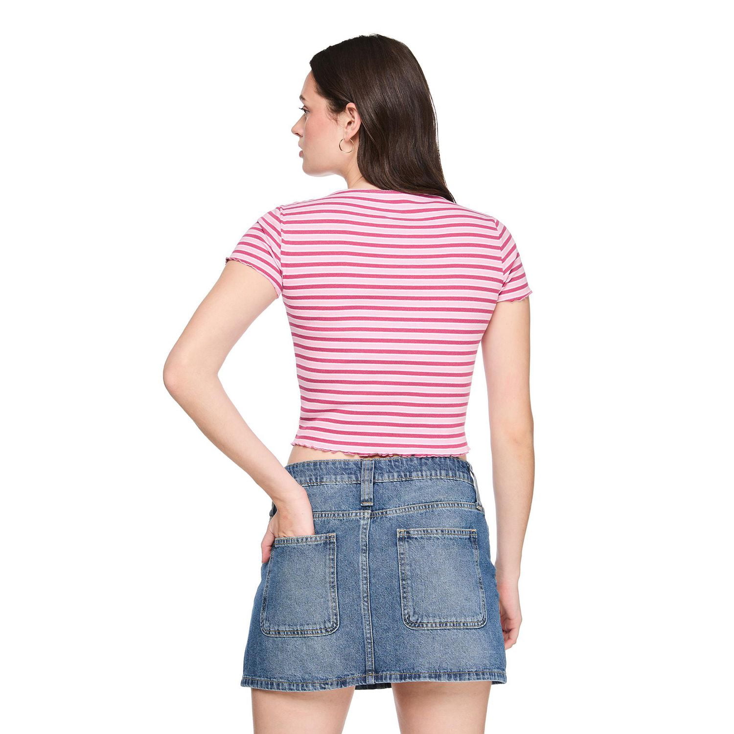 T-shirt rayé No Boundaries pour femmes