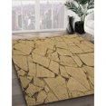 thumbnail image 3 of Ahgly Company Tapis d'Intérieur Lavable en Machine Carré Jaune Transitionnel, 6 Pieds Carré, 3 of 7