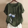 thumbnail image 5 of Birdeem Chemise Décontractée d'Été pour Femmes Col Rond Manches Courtes Imprimé Ample, 5 of 5