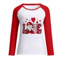thumbnail image 4 of RKSTN Chandail en Molleton de la Saint-Valentin pour Femmes Mode Imprimé Lettre et Cœur Chandail en Molleton Manches Longues Col Rond Tops, 4 of 4