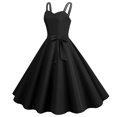 thumbnail image 2 of Robes d'Été pour Femmes 2025 Décontractées Sans Manches Femme au Foyer Soirée Bal Robe d'Été Mode Unie Noire m, 2 of 5