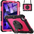 thumbnail image 2 of XYX For iPad Air 5th/4th Generation 10.9 inch 2022/2020 Case, 360 Rotating Shockproof Cover with Stand, Screen Protector, Shoulder Strap, Rose PC, 2 of 7