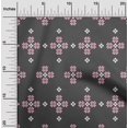 thumbnail image 2 of oneOone Cotton Poplin Gray Fabric Geometric Fair Isle Pattern Sewing Material Print Fabric By The Yard 56 Inch Wide, 2 of 4