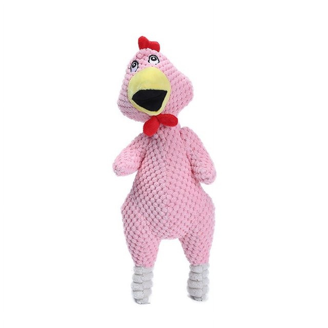 Dog Dog Squeaky Toy Soft Teeth Cleaning Interactive Chicken Shape Stuffed Puppy Chewing Toy for Large Dog
