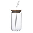thumbnail image 2 of Reusable Boba Cup Bubble Tea Cup   18oz Wide Mason Jar with Bamboo Lid and Straw Glass Smoothie Cups Travel Tumbler for Iced Coffee Large Pearl Juices Cocktail, 2 of 9