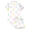 thumbnail image 5 of GDREDA pyjamas pour Femmes Ensembles 2 Pcs pyjamas pour Femmes Tigre Floral Imprimé Graphique Chemise à Boutons à Manches Courtes et Short Ensemble de Pyjama Femmes Ensembles de Pyjama pyjamas Blanc,G, 5 of 5