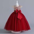 thumbnail image 2 of Penkiiy Robe Sans Manches Brodée en Maille pour Filles, Robe de Princesse pour Occasions Spéciales 5-6 Ans Rouge en Solde, 2 of 9
