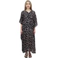 thumbnail image 2 of Bimba Robe Maxi Noire à Manches Kimono pour Maman, Imprimé Floral, Kaftan de Maternité-24, 2 of 7