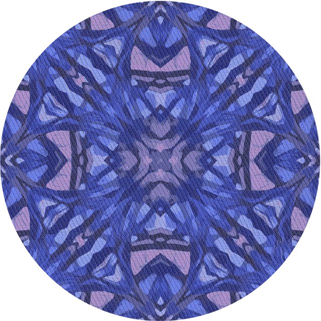 Ahgly Company Machine Washable Indoor Round Transitional Light Slate Blue Area Rugs, 7' Round