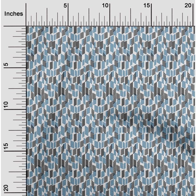 oneOone Polyester Lycra Fabric Parallelogram Geometric Print Sewing Fabric BTY 56 Inch Wide