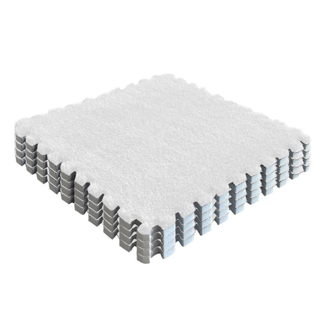 Dvruxg Foam Carpet Tiles - 12 x 12 Inch, Carpet Squares Protective Floor Mats Crawling Exercise Area Rugs for Room, Home or Classroom Use