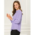 thumbnail image 4 of INSPIRE CHIC Blouse à Boutons pour Femmes à Col Montant avec Goutte d'Eau, Dos Plissé, 4 of 6