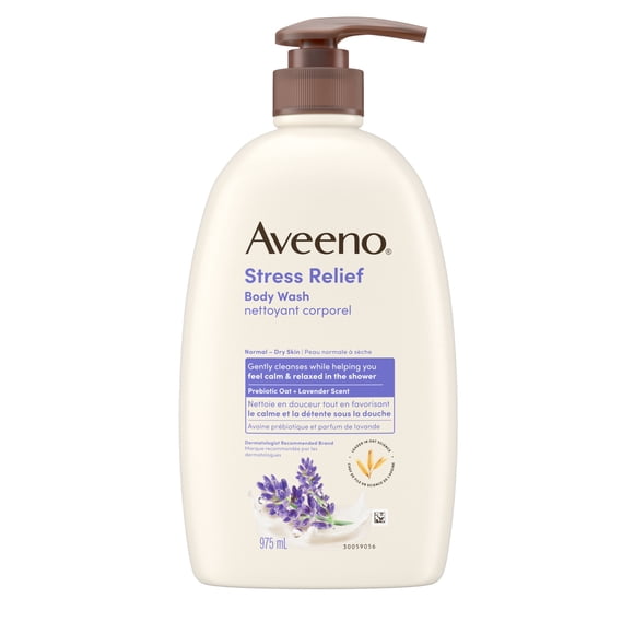 Gel nettoyant apaise-stress Aveeno, avoine, huiles de lavande, camomille et ylang-ylang, nettoyant pour le corps