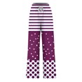 thumbnail image 4 of Pants for Women, Womens Fashionable Striped Printed Drawstring Wide Leg Pants, 4 of 4