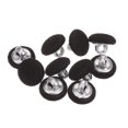thumbnail image 1 of Unique Bargains 10pcs 16L Fabric Cloth Covered Button 10mm Round Metal Shank Sewing Buttons for Suits Dress Blouses, Brown, 1 of 5