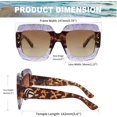 thumbnail image 3 of FEISEDY Oversized Square Sunglasses Multi Tinted Glitter Frame Stylish Inspired B2276, 3 of 6