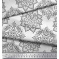 thumbnail image 2 of Soimoi Rayon Fabric Floral Mandala Printed Fabric 1 Yard 56 Inch Wide, 2 of 3