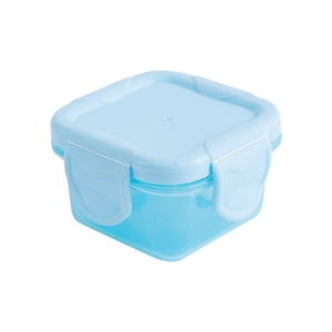 Blue Sealed Fresh-Keeping Box - Mini Plastic Food Storage Containers with Lids Small Airtight Containers Square School Lunch Containers for Children Leftover Food Containers（1*Storage Box)