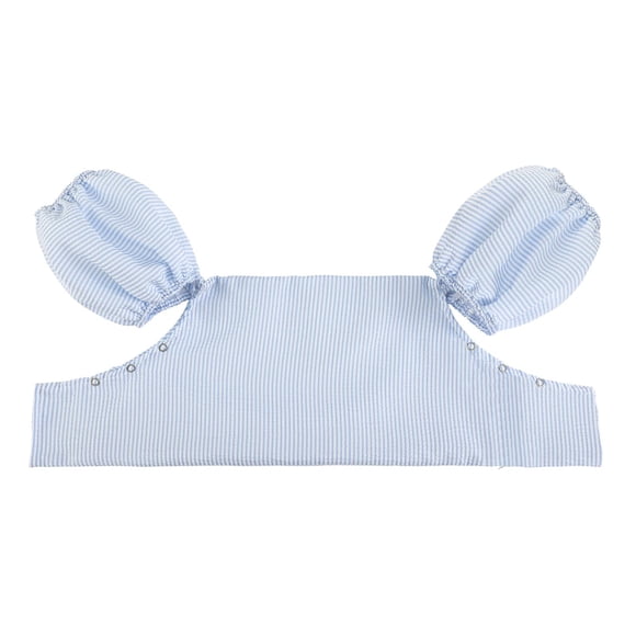 THOVSMOON Toddler Kids Gingham Seersucker Flotation Device Cover Baby Swim Puddle Jumper Cover Life Jacket/Life Vest (Blue)