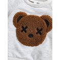 thumbnail image 4 of Faithtur Kids Boy Tracksuit Fluffy Cartoon Bear Sweatshirt + Elastic Pants, 4 of 9