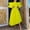 Yellow, variant on EQWLJWE Summer Saving Clearance ! Women's 3/4 Fold Multi layered Sleeves Round Neck Asymmetric Large Dress Party Dress Hem Dress Summer Dresses 2023