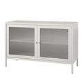 thumbnail image 1 of Systembuild Evolution Ashbury Heights 2 Door Storage Cabinet-Fluted Glass Metal Locker, Black, 1 of 9