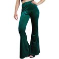 thumbnail image 1 of Honganda Women’s Velvet Flare Pants Solid Color Slim Fit Bell-Bottom Trousers Bootcut Pants, 1 of 4