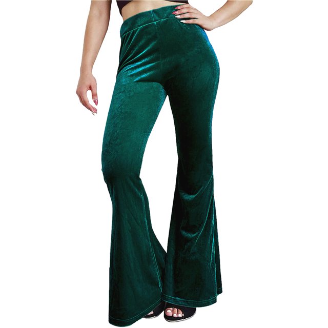 Honganda Women’s Velvet Flare Pants Solid Color Slim Fit Bell-Bottom Trousers Bootcut Pants